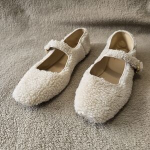 Sam Edelman Michaela Mary Jane Sherpa Flats Nature Mist Size 9
